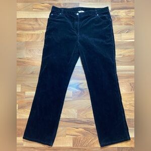 WOOLRICH Women's Black 1215 Corduroy Pants Trousers Mid Rise Cotton Size XL